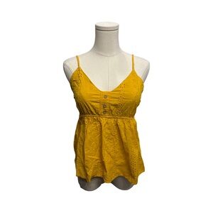 Yellow Eyelet Women's Top - size S